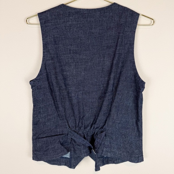Evereve Ever Denim Vest Dark Rinse Size Small - Picture 6 of 8